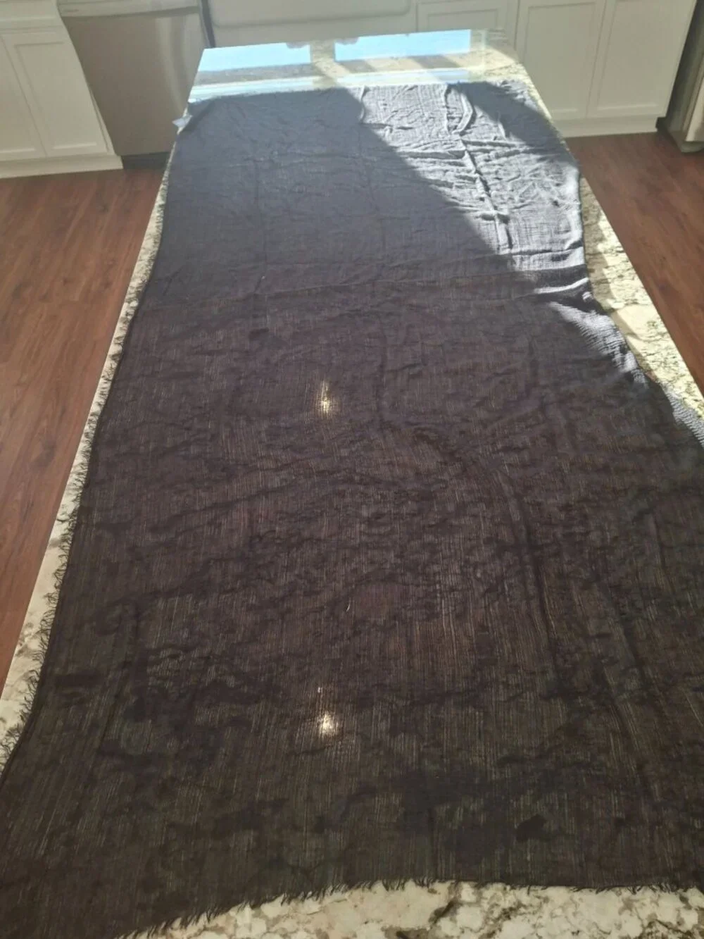 Sylvia Alexander Black Sheer Fringe Scarf Wrap Boho Elegant Evening Lightweight